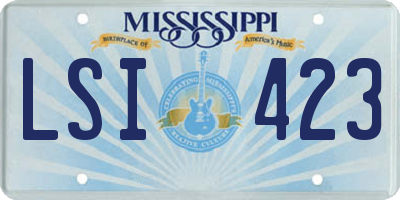 MS license plate LSI423