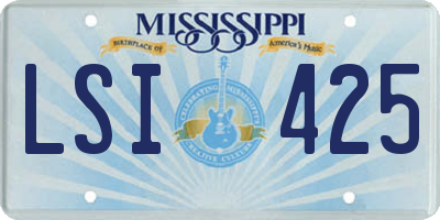 MS license plate LSI425
