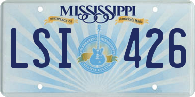 MS license plate LSI426