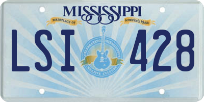 MS license plate LSI428