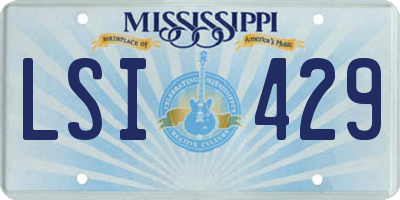 MS license plate LSI429