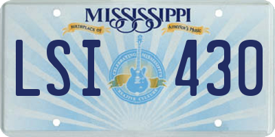 MS license plate LSI430