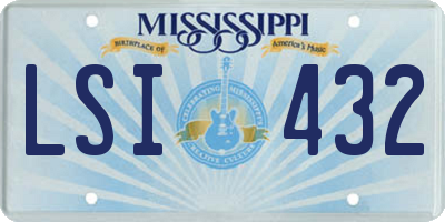 MS license plate LSI432