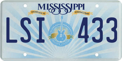 MS license plate LSI433