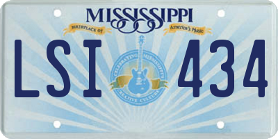 MS license plate LSI434