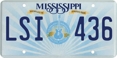 MS license plate LSI436