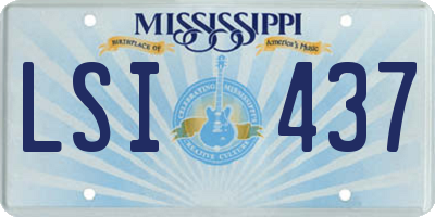 MS license plate LSI437