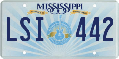 MS license plate LSI442