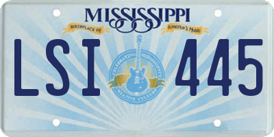 MS license plate LSI445