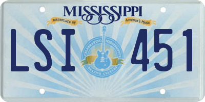 MS license plate LSI451