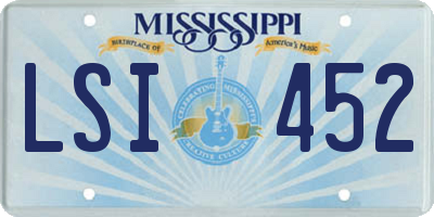 MS license plate LSI452
