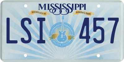 MS license plate LSI457