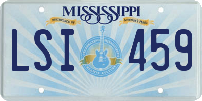 MS license plate LSI459