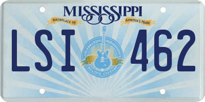 MS license plate LSI462