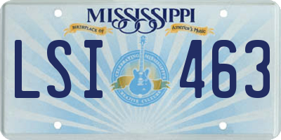 MS license plate LSI463