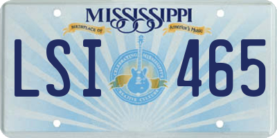 MS license plate LSI465