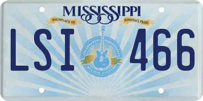 MS license plate LSI466