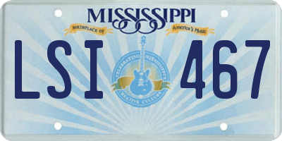 MS license plate LSI467