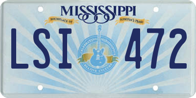 MS license plate LSI472