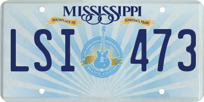 MS license plate LSI473