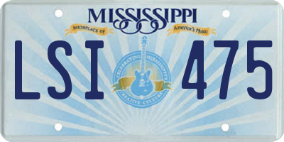 MS license plate LSI475