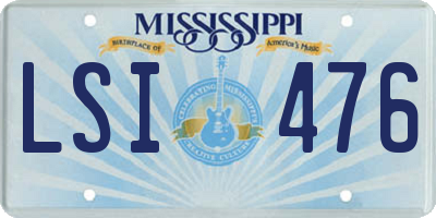 MS license plate LSI476