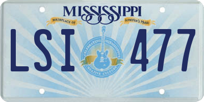 MS license plate LSI477