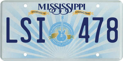 MS license plate LSI478