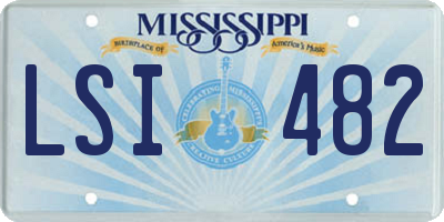 MS license plate LSI482