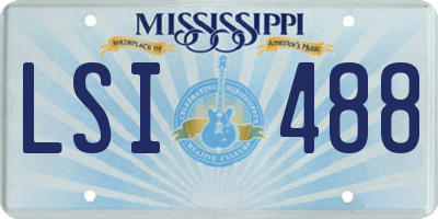 MS license plate LSI488