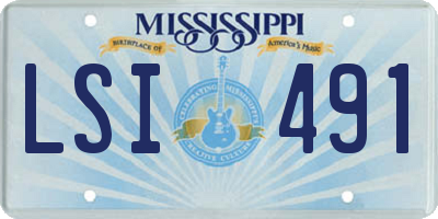 MS license plate LSI491