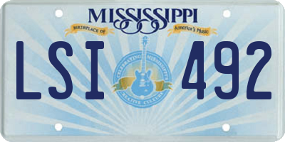 MS license plate LSI492
