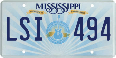MS license plate LSI494