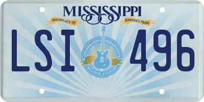 MS license plate LSI496
