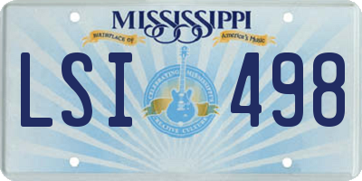 MS license plate LSI498