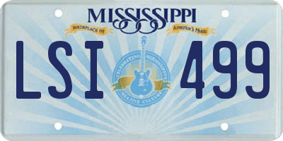 MS license plate LSI499