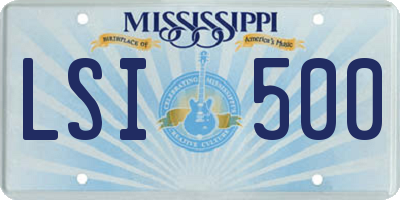 MS license plate LSI500