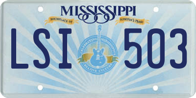 MS license plate LSI503