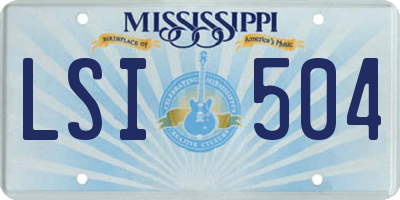 MS license plate LSI504
