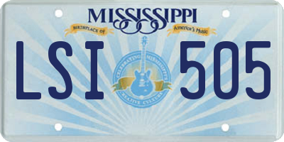 MS license plate LSI505