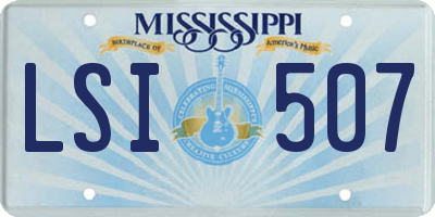 MS license plate LSI507