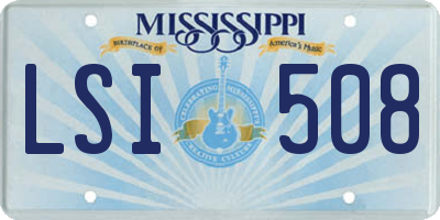 MS license plate LSI508