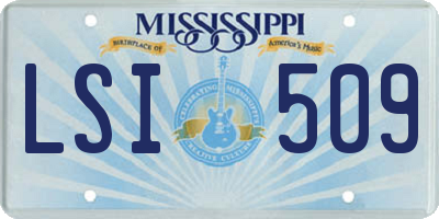 MS license plate LSI509
