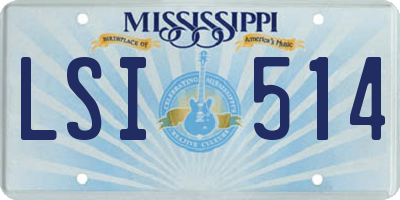 MS license plate LSI514