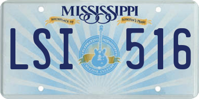 MS license plate LSI516