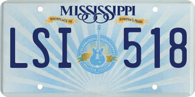 MS license plate LSI518