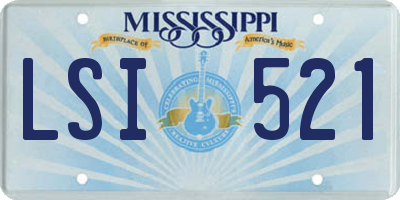 MS license plate LSI521