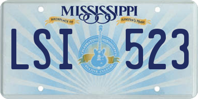 MS license plate LSI523