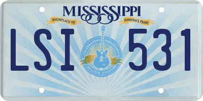 MS license plate LSI531