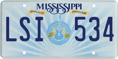 MS license plate LSI534
